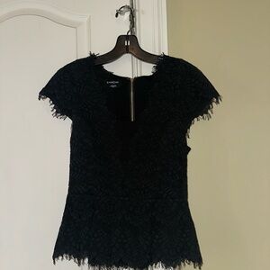 Bebe Elegant Black Lace Blouse